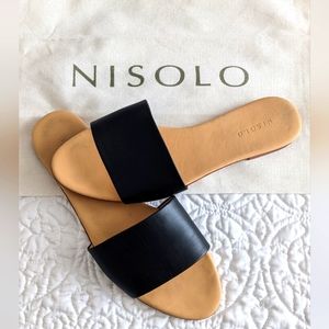 Nisolo Women's Size 8.5 Black Leather Isla Slide